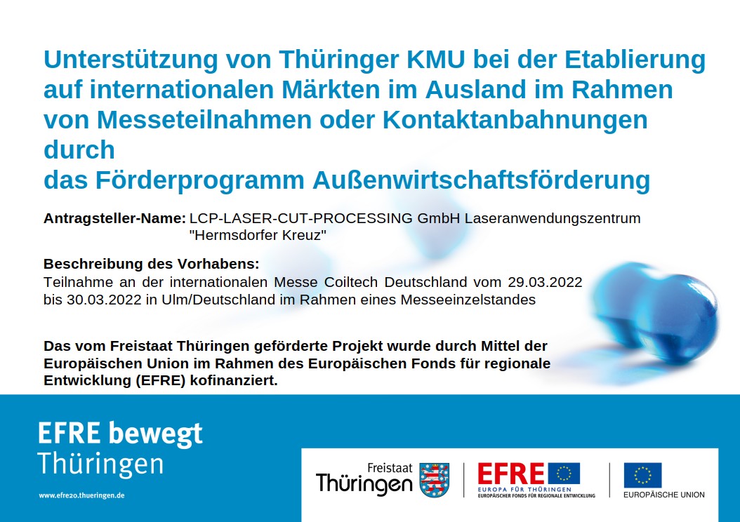 EFRE-Förderungsplakat