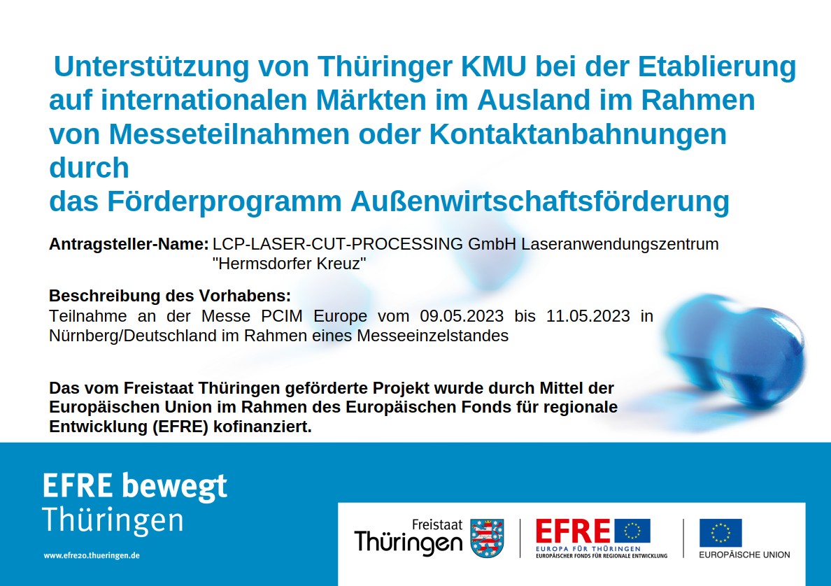 EFRE-Förderungsplakat