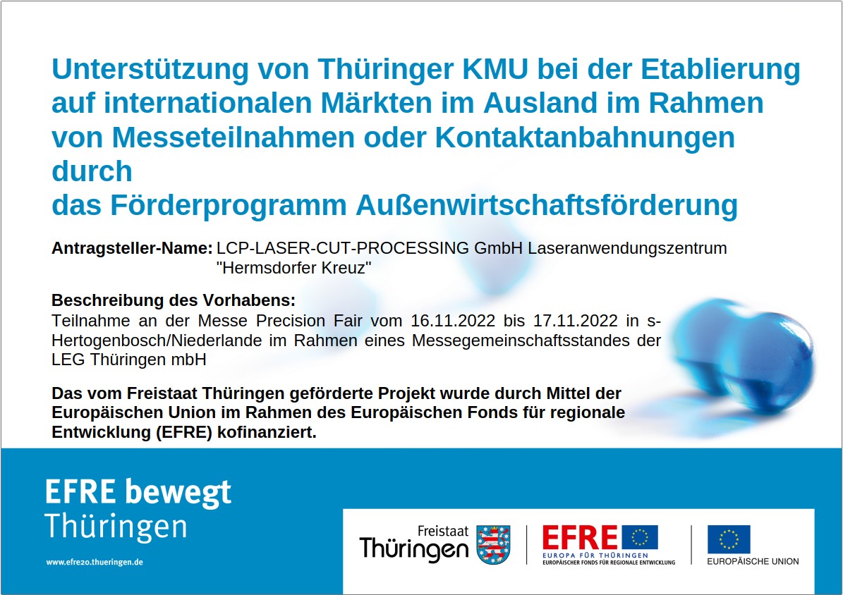 EFRE funding poster