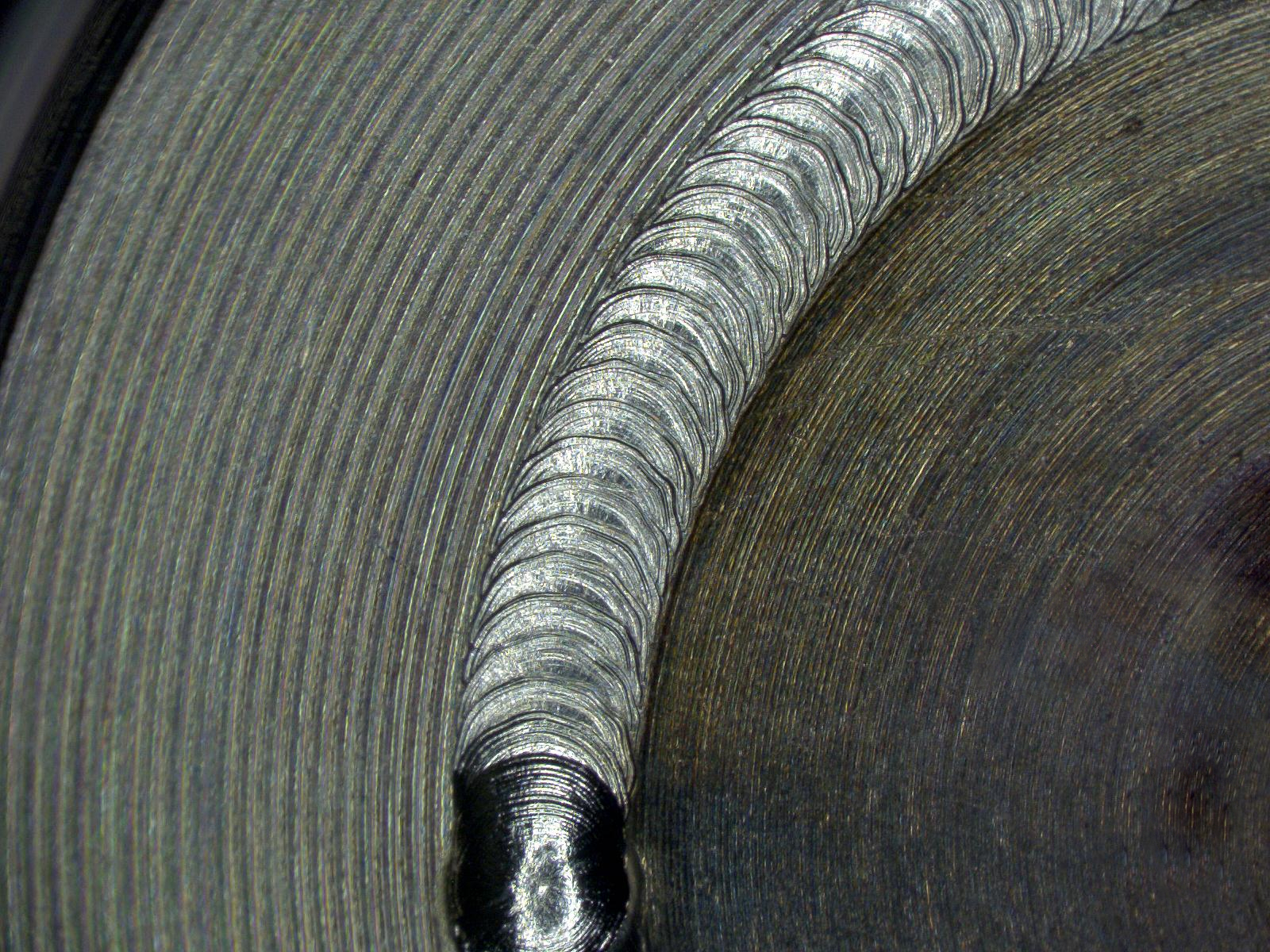 Microscope image of the weld from the pressure sensor